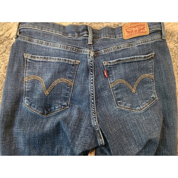 Levi’s Classic Straight Blue Denim Jeans Size 29 Cotton Blend Stretch Dark Wash - Picture 4 of 10